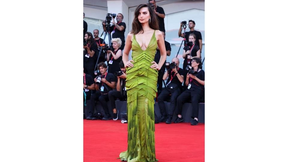 Emily Ratajkowski attends the "Battlefield" (Campo Di Battaglia) red carpet during the 81st Venice International Film Festival on August 31, 2024 in Venice, Italy. (Photo by Stefania D'Alessandro/WireImage)