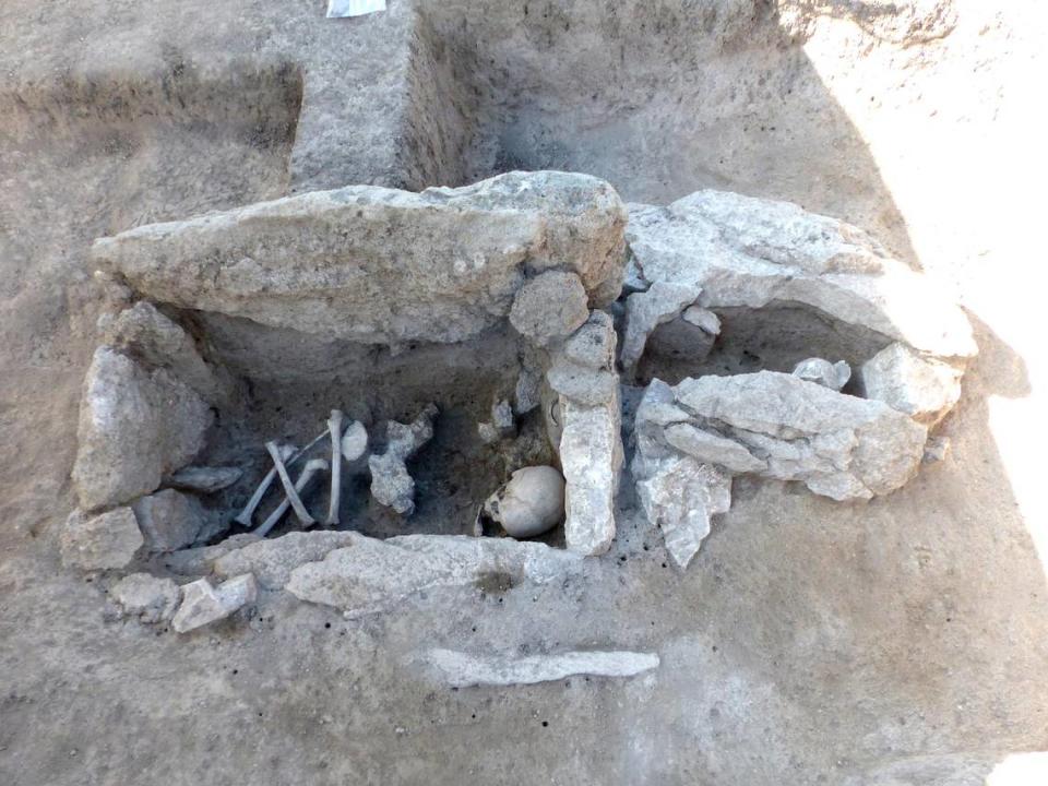 Both chambers held the remains of a young person, according to archaeologists.