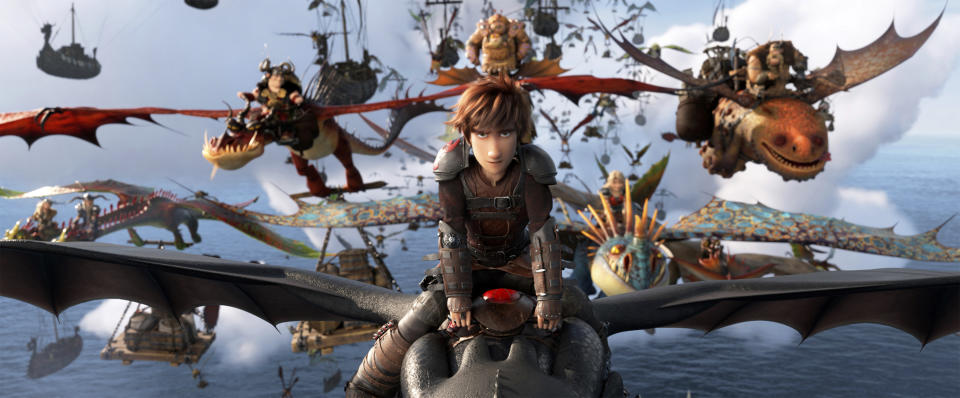 En esta imagen difundida por Universal Pictures, el personaje de Hiccup en una escena de "How to Train Your Dragon: The Hidden World" de DreamWorks Animation. (DreamWorks Animation/Universal Pictures via AP)