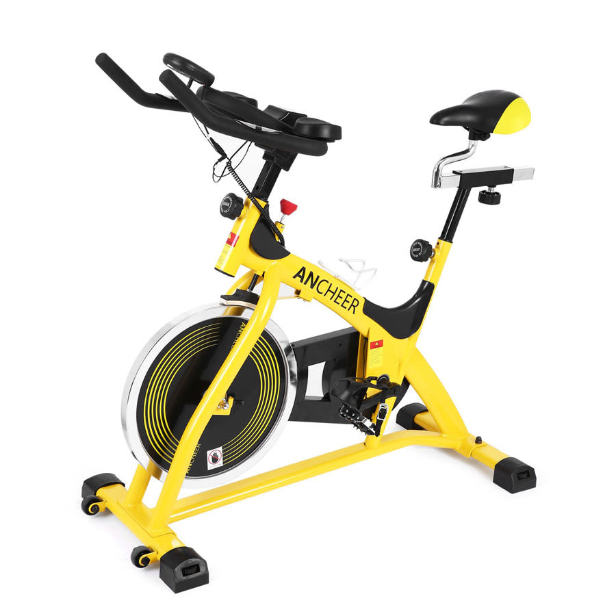 Ancheer Stationary Bike, Belt Drive Indoor Cycling Exercise Bike with 40LBS Flywheel. (Photo:Amazon)