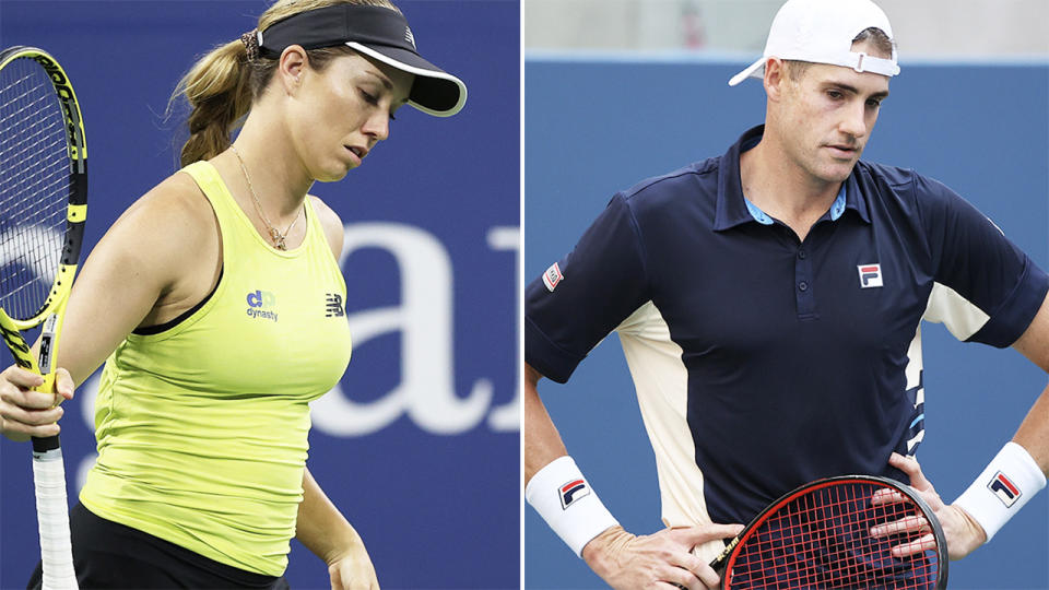 Danielle Collins and John Isner, pictured here in action at the US Open.