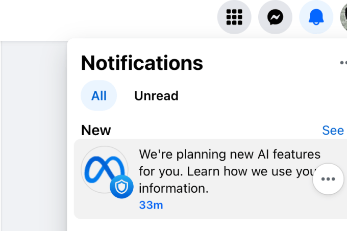 Facebook notification