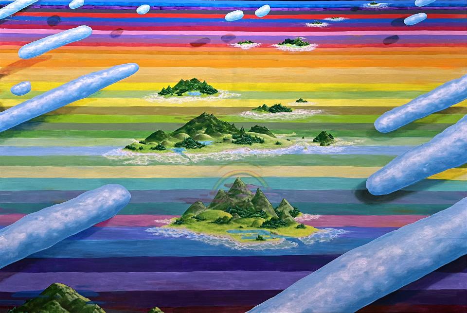 Enjoy the work of a talented local artist this week by visiting “Gregory Dirr: The Big Book, A World Created,” a new exhibition at the Cultural Council for Palm Beach County. The exhibition includes this piece, titled “Islands Before They Floated.”