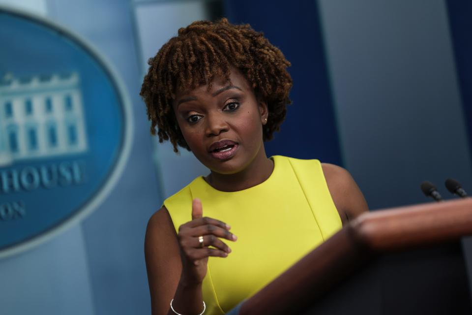 Karine Jean-Pierre is the first woman of color and the first openly gay person to serve as White House press secretary.