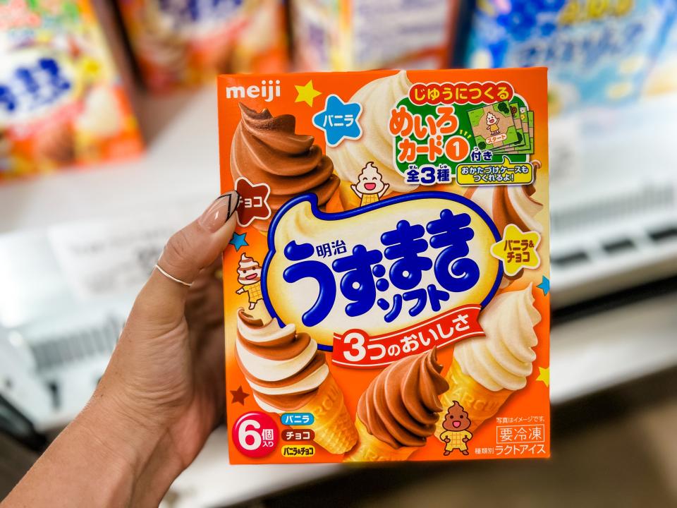 ice cream package in japanese grocery