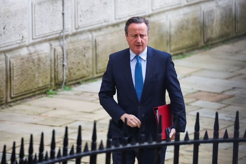 British ministers attend a cabinet meeting in London