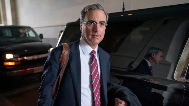 PHOTO: White House counsel Pat Cipollone departs the U.S. Capitol, Jan. 25, 2020, in Washington, D.C. (J. Scott Applewhite/AP, FILE)