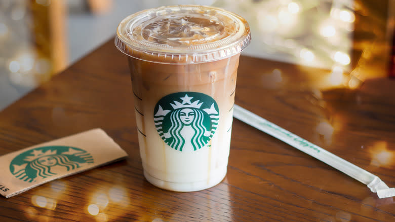 Iced caramel macchiato at Starbucks 