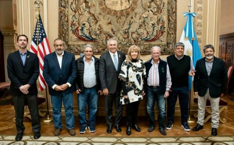 La cúpula de la CGT con el embajador de Estados Unidos, Marc Stanley