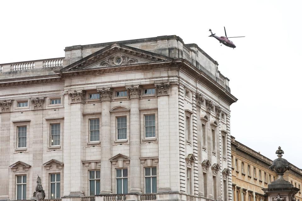 King Charles and Queen Camilla flew to their home in Sandringham on Tuesday in a helicopter (REUTERS)