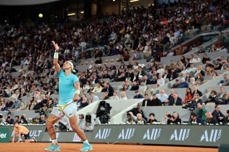 Tennis great Rafael Nadal (picture) will team up with fellow Spaniard Carlos Alcaraz in the doubles tournament at the 2024 Summer Games in Paris. File Photo by Maya Vidon-White/UPI