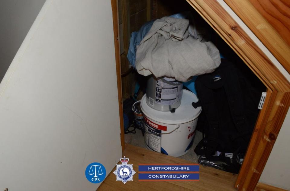 David Carrick imprisoned one of his victims in a tiny cupboard at his home (Herts Police)