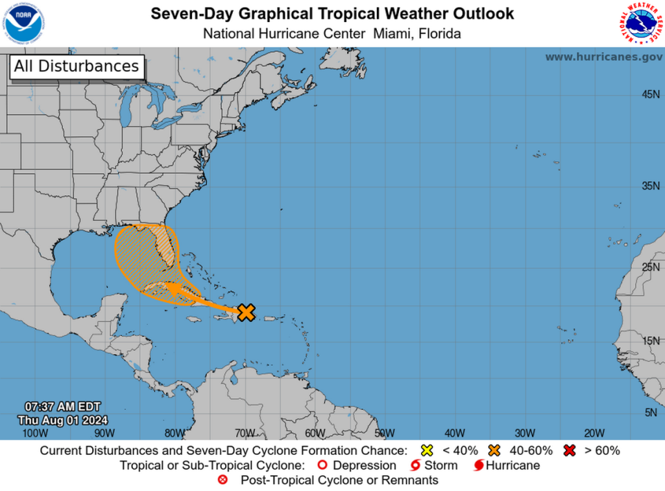 The tropical wave in the Atlantic could start to form this weekend.