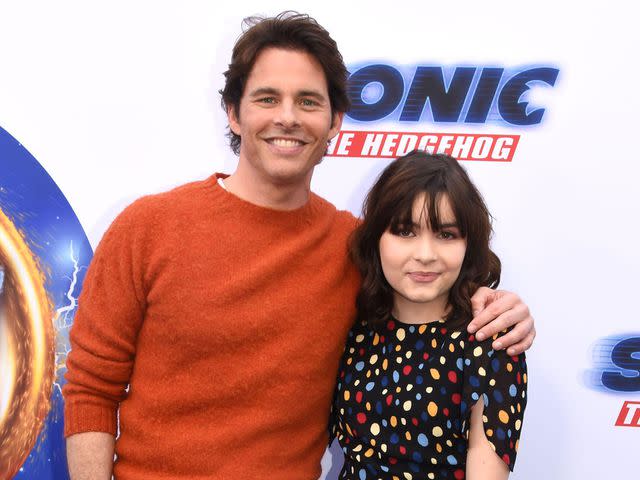 <p>Barry King/Alamy</p> James Marsden and his daughter Mary James Marsden attend Paramount Pictures 'Sonic The Hedgehog' Family Day Event