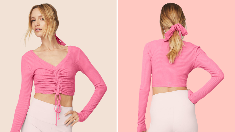 Copying Barbie's style is a cinch thanks to this cinched crop top.