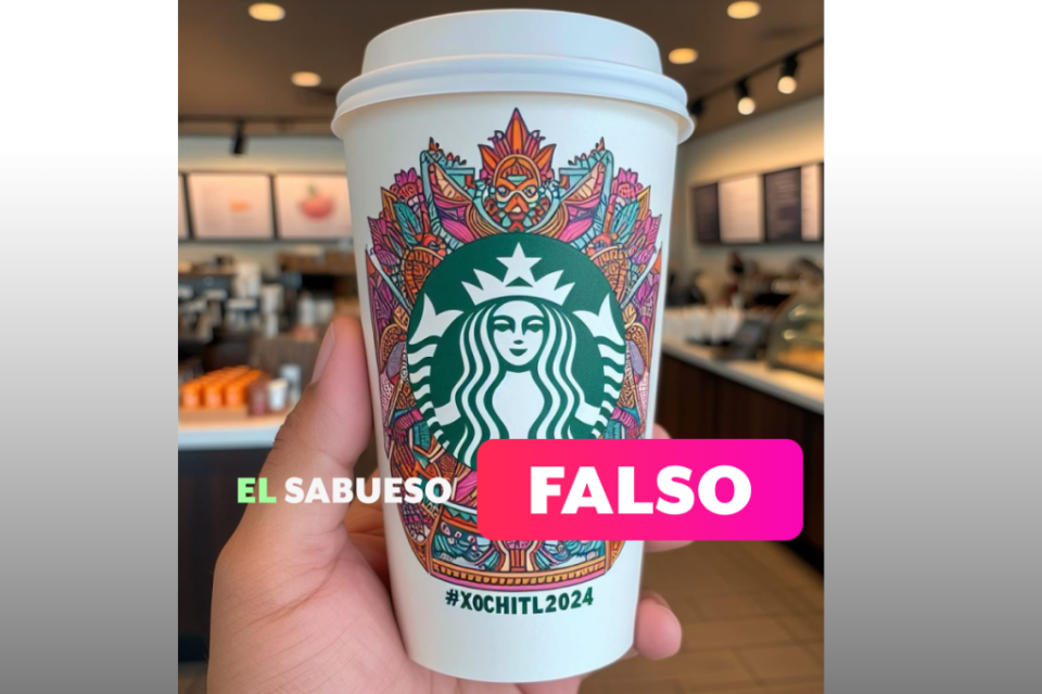 Falso que Starbucks tenga una campaña a favor de Xóchitl Gálvez