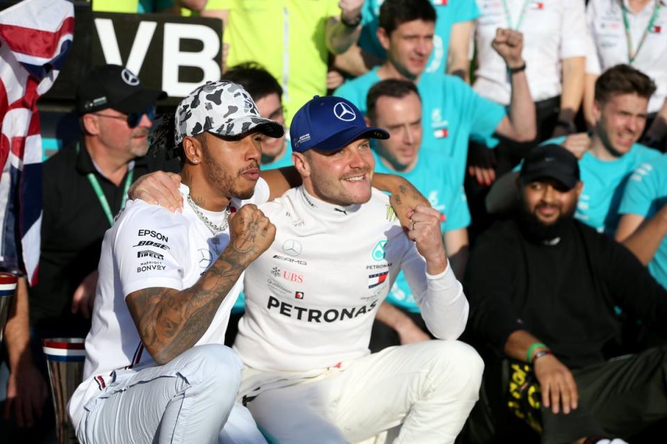 Lewis Hamilton (left) enjoyed a similar dominance over former Mercedes teammate Valtteri Bottas (Getty Images)