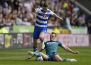 Britain Football Soccer - Reading v Wigan Athletic - Sky Bet Championship - The Madejski Stadium - 29/4/17 Reading's George Evans in action with Wigan Athletic's Dan Burn Mandatory Credit: Action Images / Adam Holt Livepic