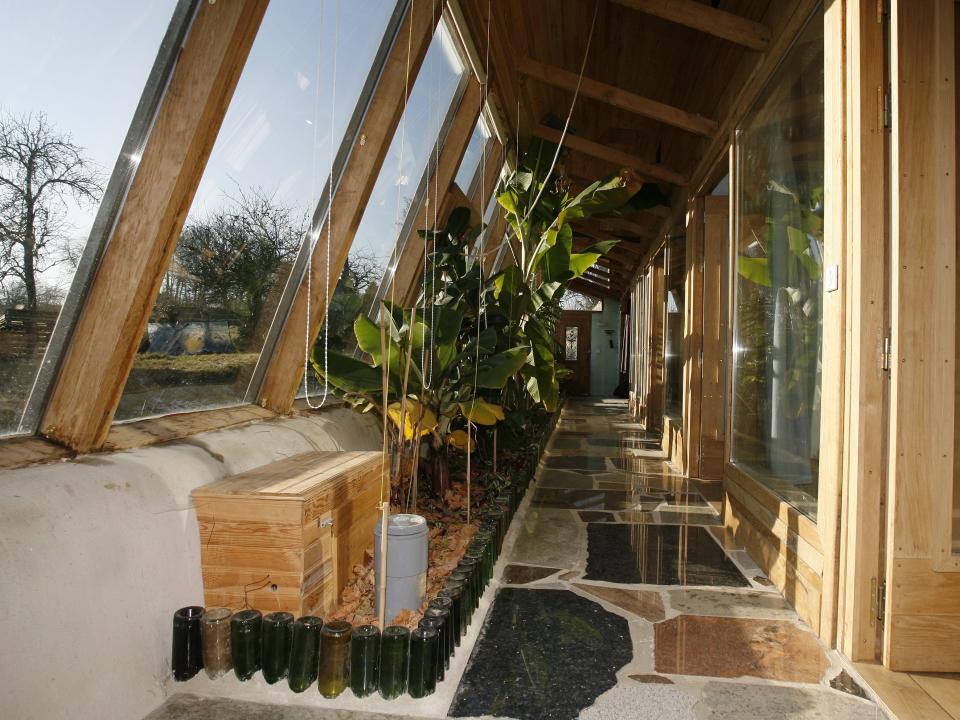 interior area of earthship in normandy