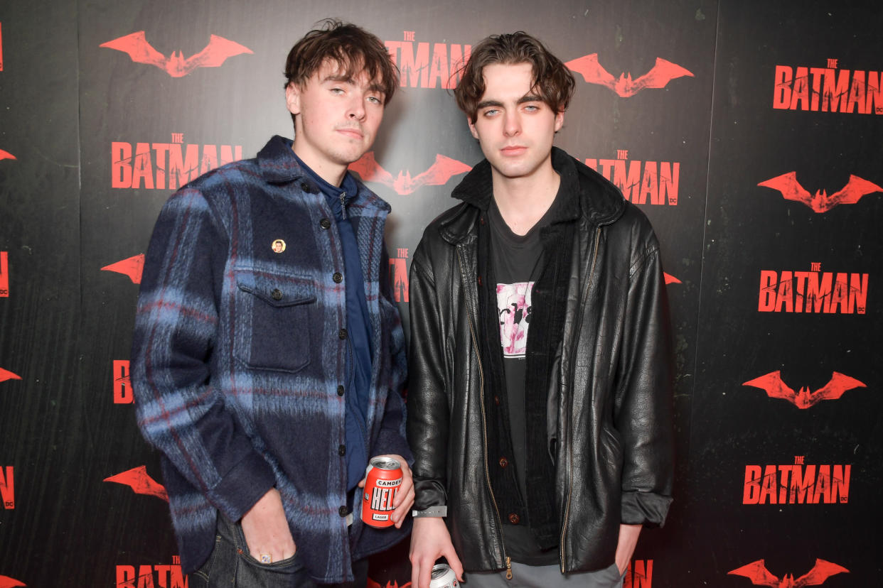 Liam Gallagher's son Gene Gallagher with his half-brother Lennon. (Getty Images)