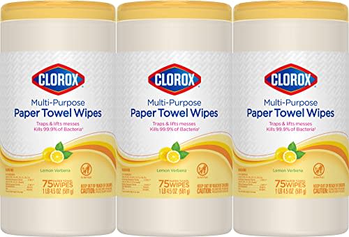 Clorox Multi-Purpose PaperTowel Wipes Lemon Verbena 1/3x75ct