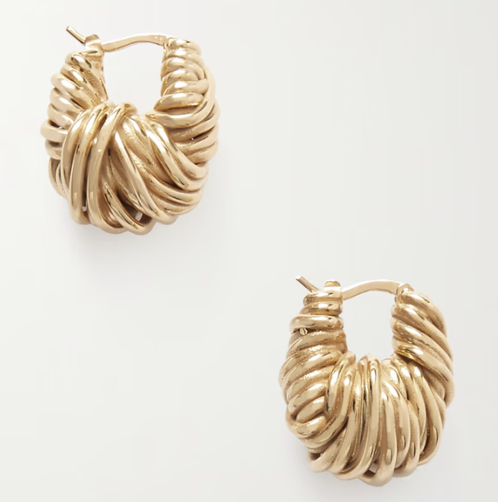 Bottega Venetta Gold-tone earrings. PHOTO: Net-a-porter