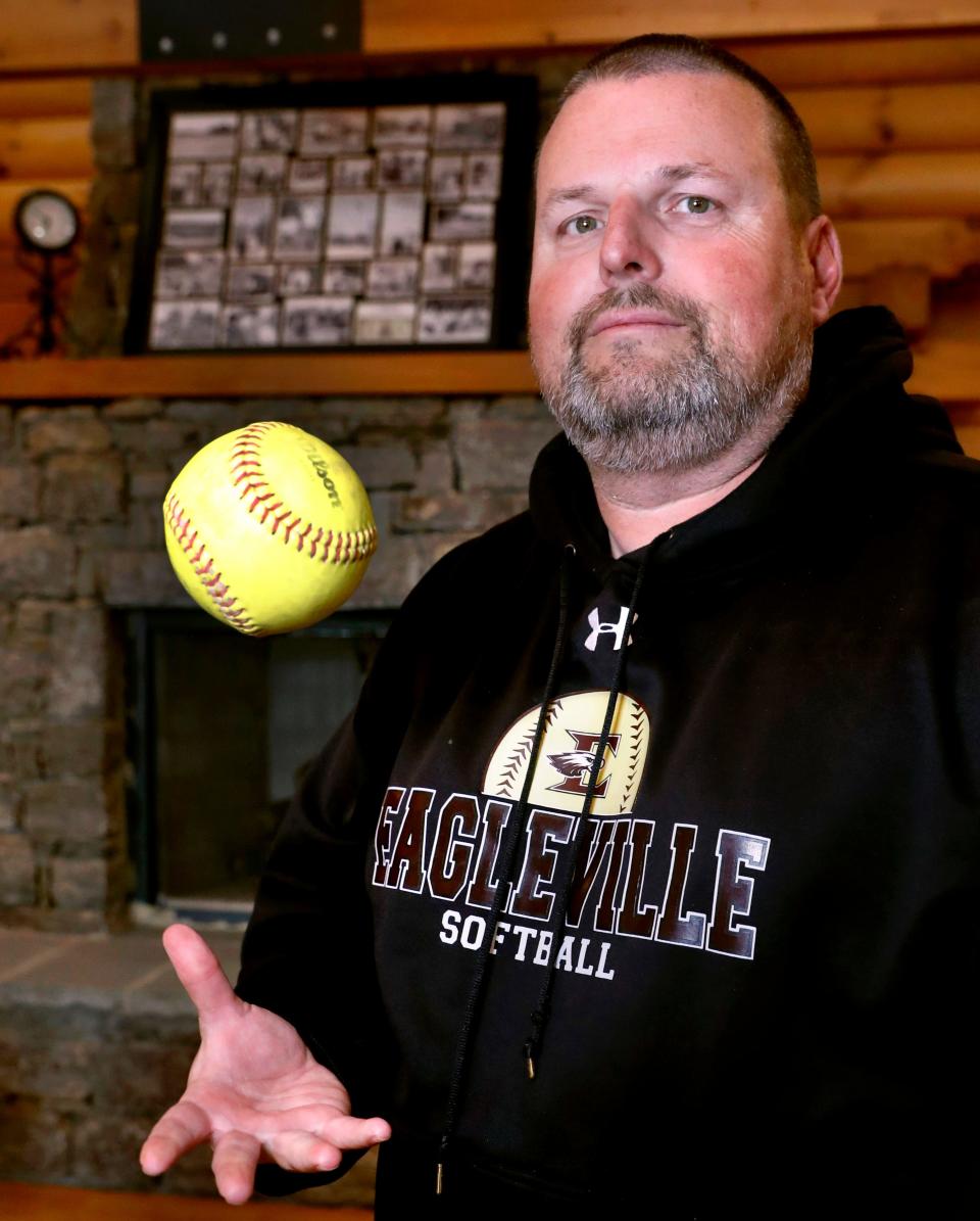 Eagleville School head softball coach and mayor Chad Leeman on Wednesday, April 3, 2024, at the Eagleville City Hall, in Eagleville, Tenn.