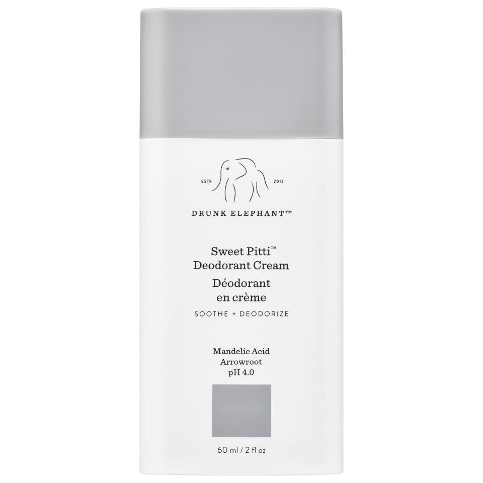 <p><strong>Drunk Elephant</strong></p><p>sephora.com</p><p><strong>$16.00</strong></p><p><a href="https://go.redirectingat.com?id=74968X1596630&url=https%3A%2F%2Fwww.sephora.com%2Fproduct%2Fdrunk-elephant-sweet-pitti-deodorant-cream-P457685&sref=https%3A%2F%2Fwww.harpersbazaar.com%2Fbeauty%2Fskin-care%2Fg32415900%2Fbest-deodorant-for-women%2F" rel="nofollow noopener" target="_blank" data-ylk="slk:Shop Now;elm:context_link;itc:0;sec:content-canvas" class="link ">Shop Now</a></p><p>Drunk Elephant's breakthrough deodorant is creamier than most; as in, you can quite literally apply it with your fingers. </p>
