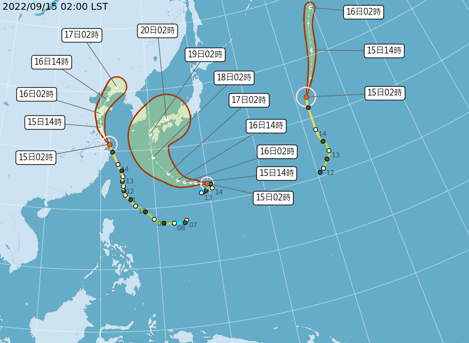 路徑潛勢預報。（圖片來源：中央氣象局）