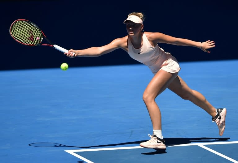 Ukraine's Marta Kostyuk became the youngest woman to reach the third round of the Australian Open since Martina Hingis in 1996, beating local wildcard Olivia Rogowska 6-3, 7-5