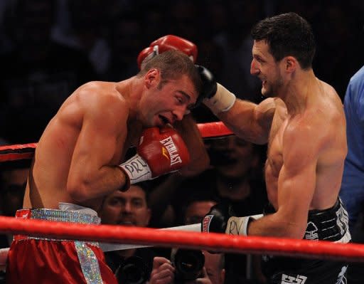 Carl Froch (R) dismantled Canada-based Romanian Lucian Bute in five rounds to win the International Boxing Federation belt in May. A return fight has been discussed for Montreal on March 30