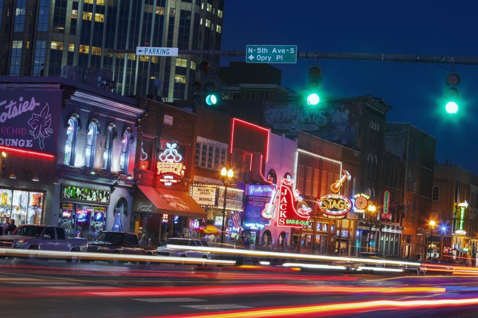 Nashville's Broadway at Night