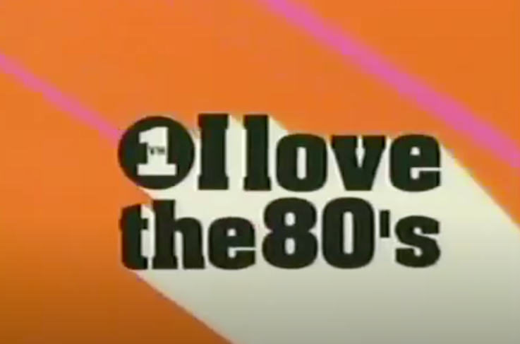 I love the '80s logo set on orange background