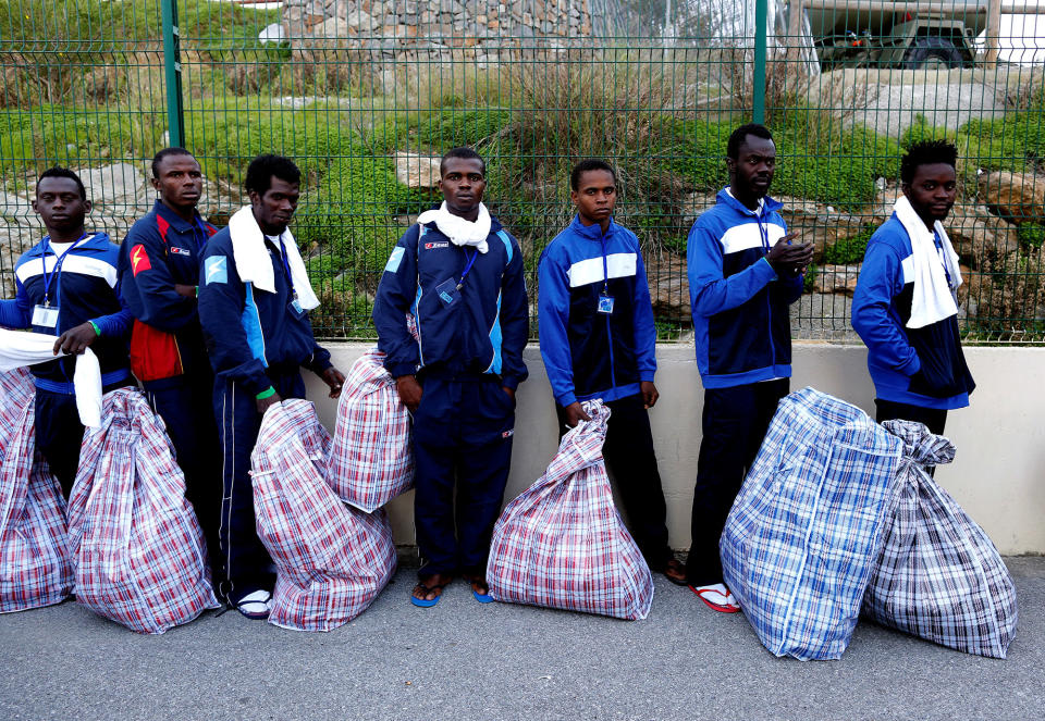 Migrants at the border in Spain’s North African enclave of Ceuta