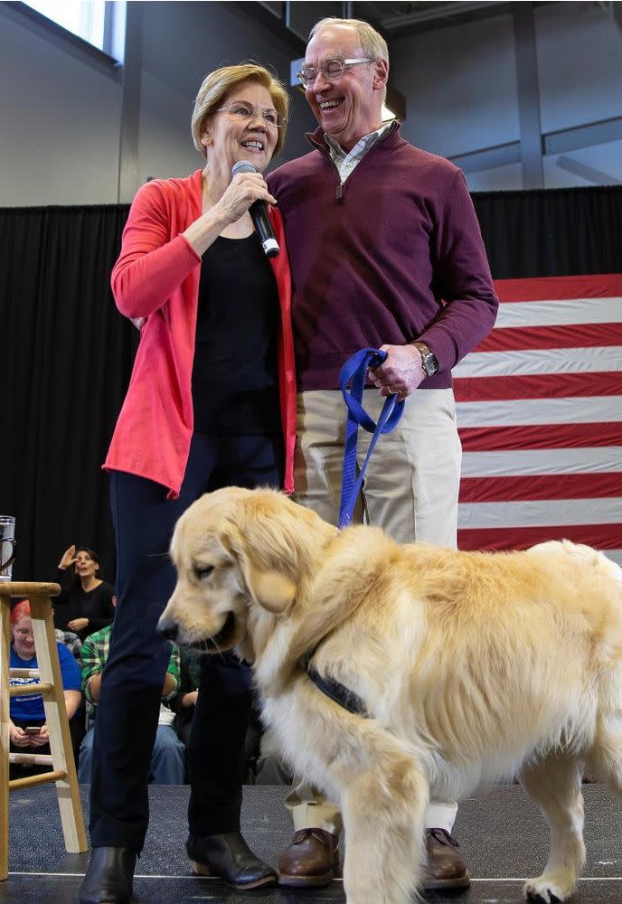 Elizabeth Warren Introduces Her Golden Retriever Bailey at Campaigns