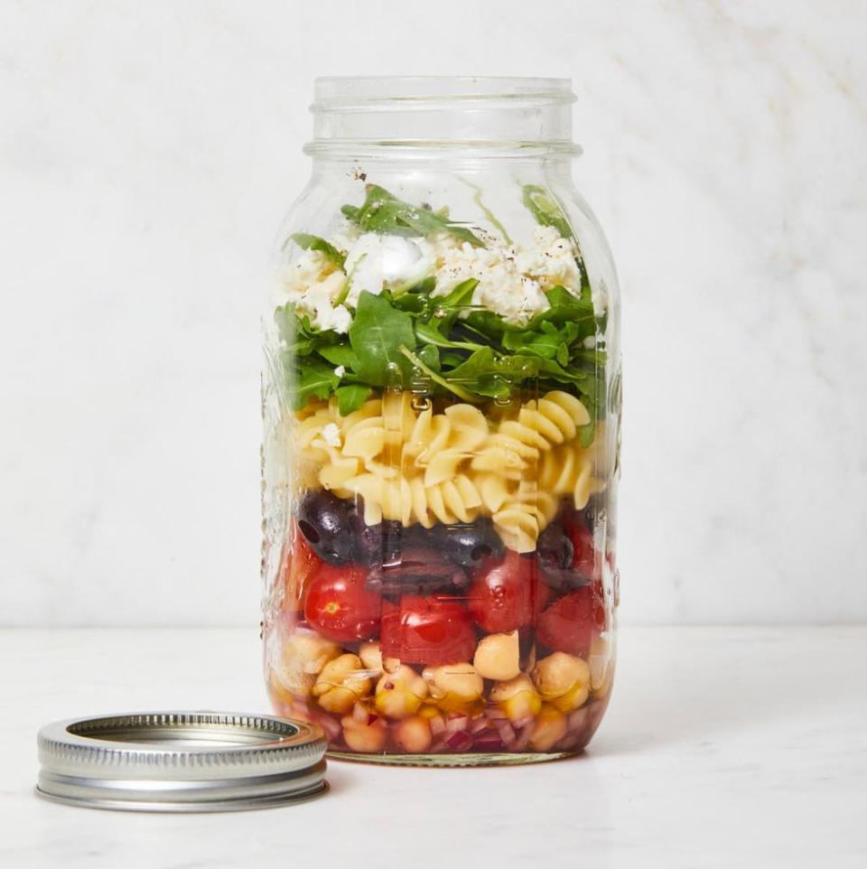 Chickpea Pasta Salad in a Jar