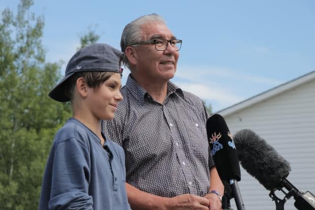 Landyn Toney and Glooscap First Nation Chief Sidney Peters spoke about the impact of Landyn's awareness campaign.  (Jeorge Sadi/CBC - image credit)