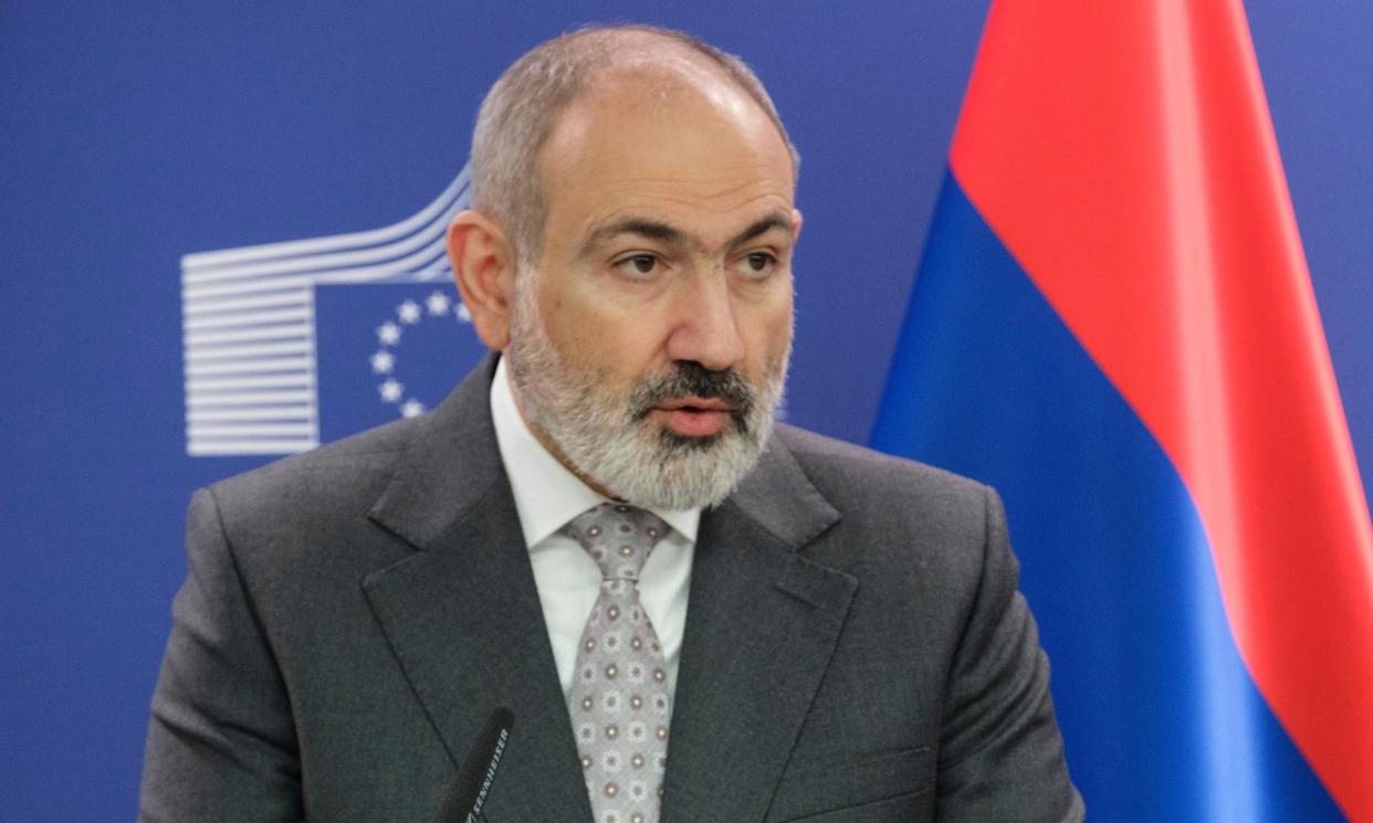 <span>Nikol Pashinyan said the two countries ‘need to convert the theoretical peace agenda into an actual peaceful reality’.</span><span>Photograph: Thierry Monasse/Getty Images</span>