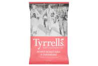 <p>This premium chip maker from the U.K. is <a href="https://www.telegraph.co.uk/finance/newsbysector/retailandconsumer/10067279/Tyrrells-crisps-for-sale-for-100m.html" rel="nofollow noopener" target="_blank" data-ylk="slk:no stranger;elm:context_link;itc:0;sec:content-canvas" class="link ">no stranger</a> to unique flavors, but honey roast ham and cranberry is a mouthful for multiple reasons. Each bite is a feast of flavor!</p>