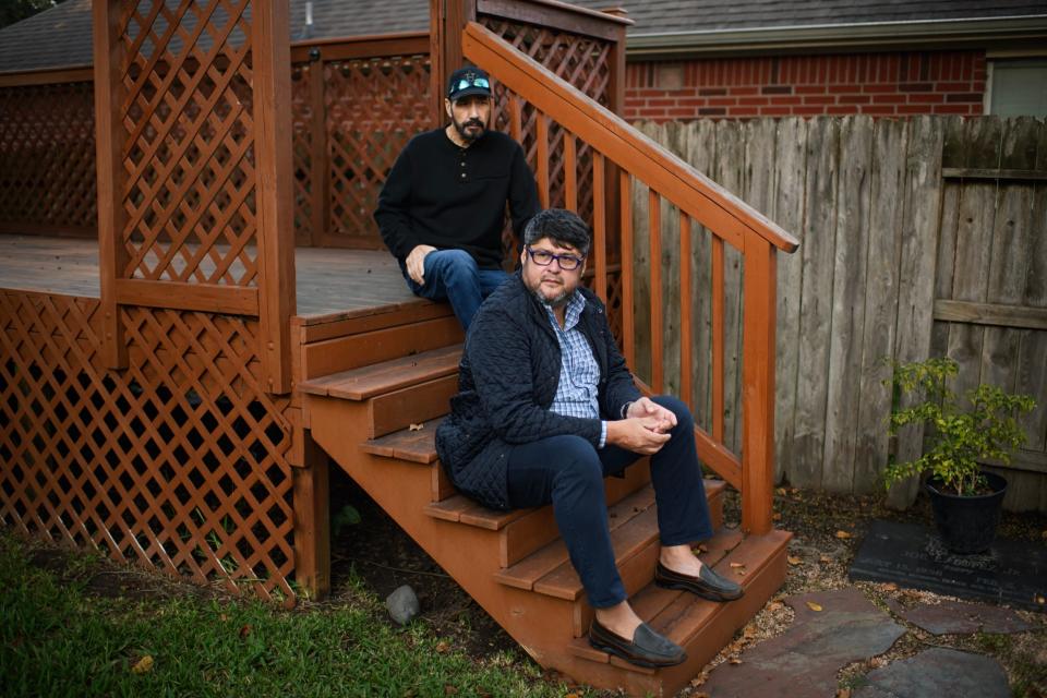 Joel (left) and Randy Lopez at Joel's home in Houston, Texas.