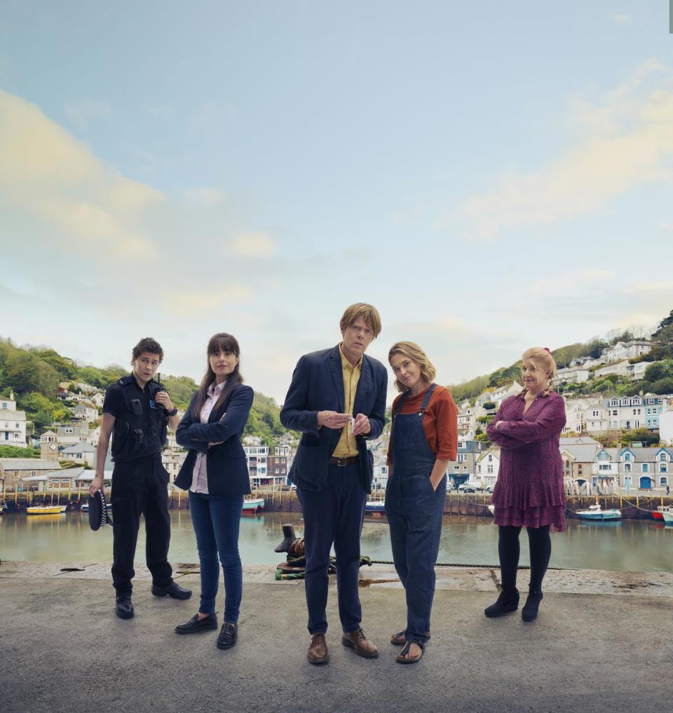 kris marshall as di humphrey goodman, sally bretton as martha lloyd, zahra ahmadi as ds esther williams, dylan llewellyn as pc kelby hartford and felicity montagu as office support margo martins, beyond paradise