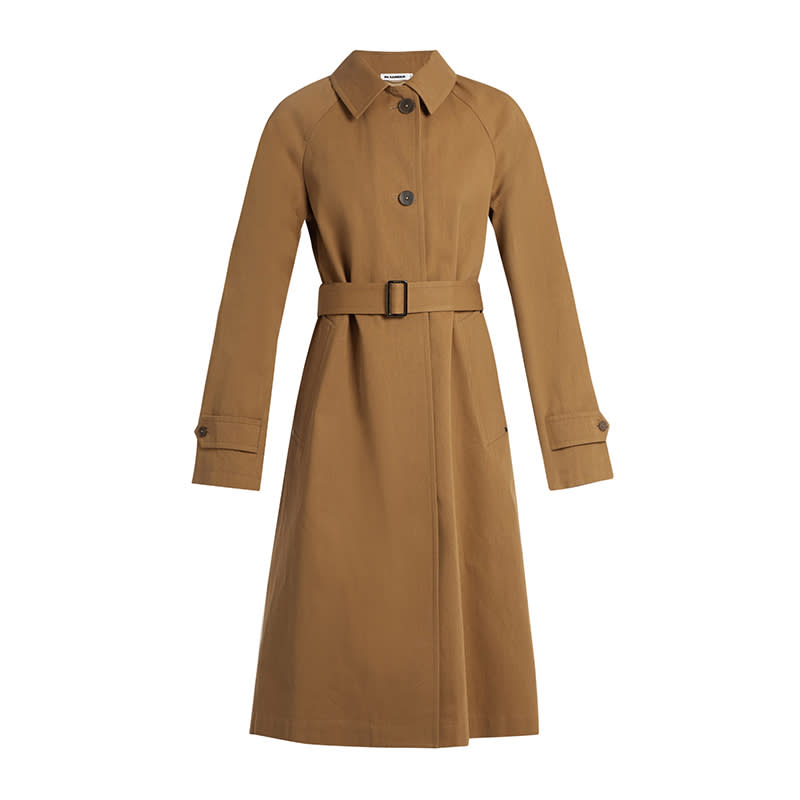 <a rel="nofollow noopener" href="http://rstyle.me/n/cka6nrjduw" target="_blank" data-ylk="slk:Croquet Single-Breasted Cotton Trench Coat, Jil Sander, $1462;elm:context_link;itc:0;sec:content-canvas" class="link ">Croquet Single-Breasted Cotton Trench Coat, Jil Sander, $1462</a>