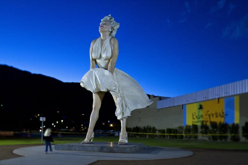 The 26-foot-high "Forever Marilyn" statue by Seward Johnson returns to Palm Springs in April