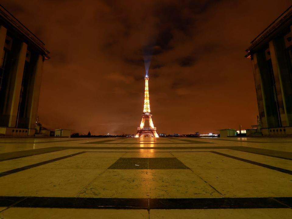 The Eiffel Tower as a national lockdown starts as part of the COVID-19 measures to fight a second wave of the coronavirus disease.