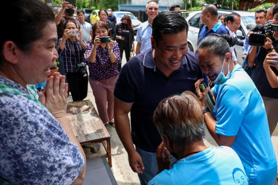 Vacharaesorn Vivacharawongse, 42, the second-eldest son of Thailand's King Maha Vajiralongkorn speaks to well-wishers at the Foundation for Slum Child Care supported by the Royal Family, in Bangkok, Thailand, August 8, 2023. 