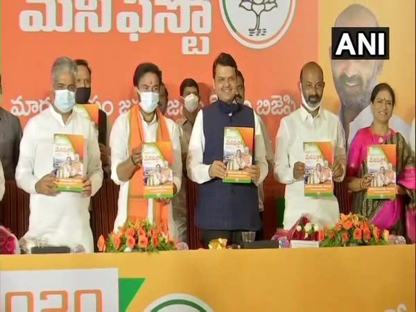 BJP released manifesto for upcoming Greater Hyderabad Municipal Corporation elections.