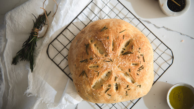 Homemade focaccia bread