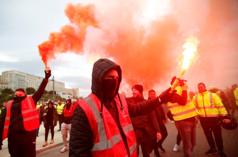FILE PHOTO: Nationwide strike in France against pensions reform plans