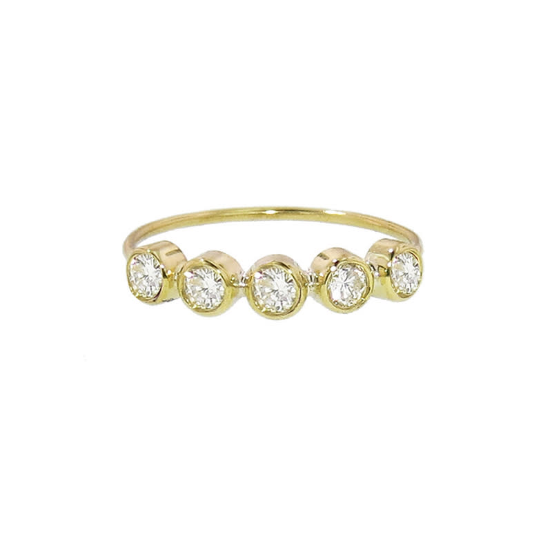 <a rel="nofollow noopener" href="http://rstyle.me/n/cnr3hkjduw" target="_blank" data-ylk="slk:Five Diamond Bezel Ring, Jennifer Meyer, $3150;elm:context_link;itc:0;sec:content-canvas" class="link ">Five Diamond Bezel Ring, Jennifer Meyer, $3150</a>