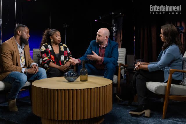 <p>Courtesy of Investigation Discovery</p> Bryan Christopher Hearne, Giovonnie Samuels, Shane Lyons, and Soledad O'Brien on 'Quiet on Set: The Dark Side of Kids TV'